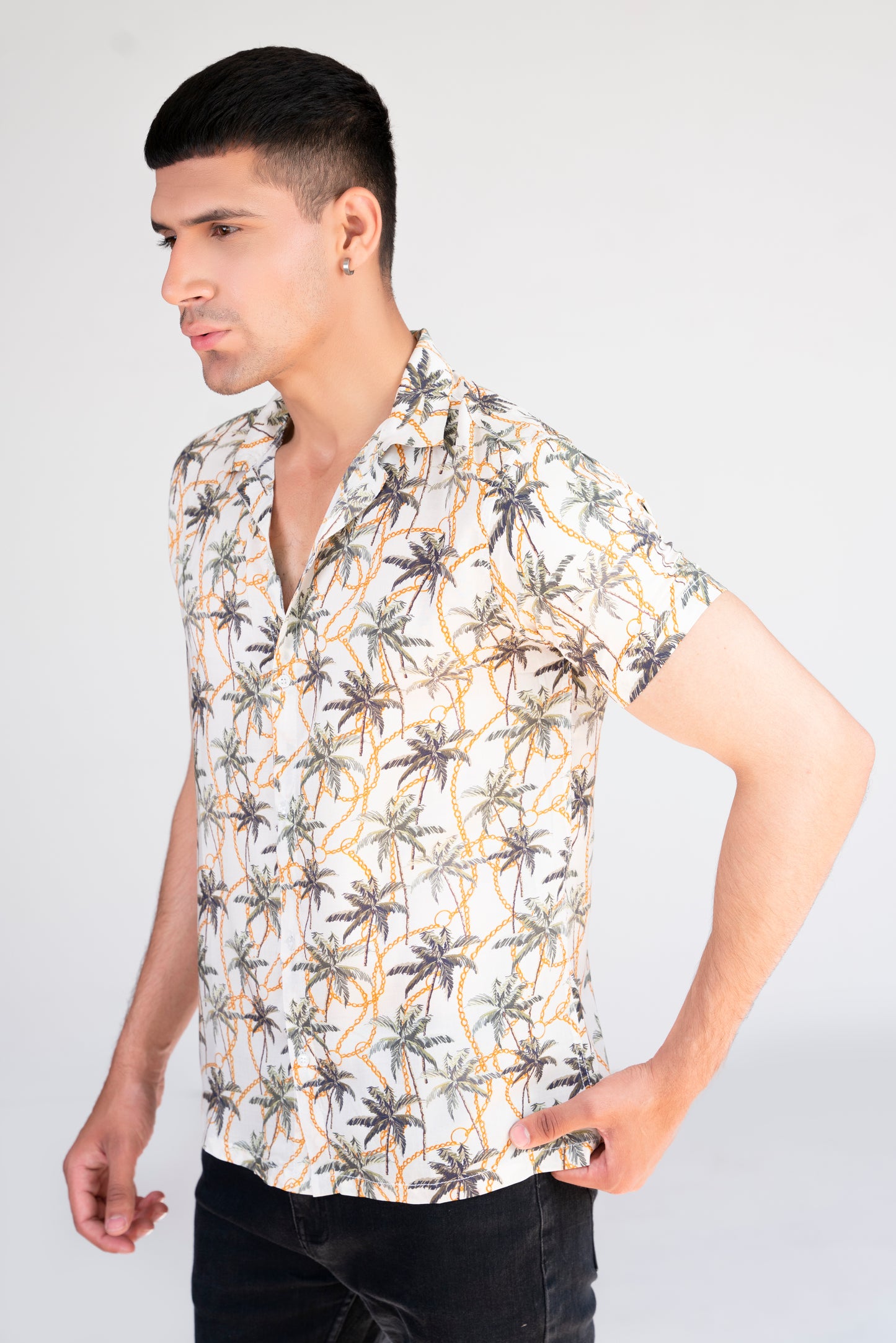 Resort collar Printed shirt