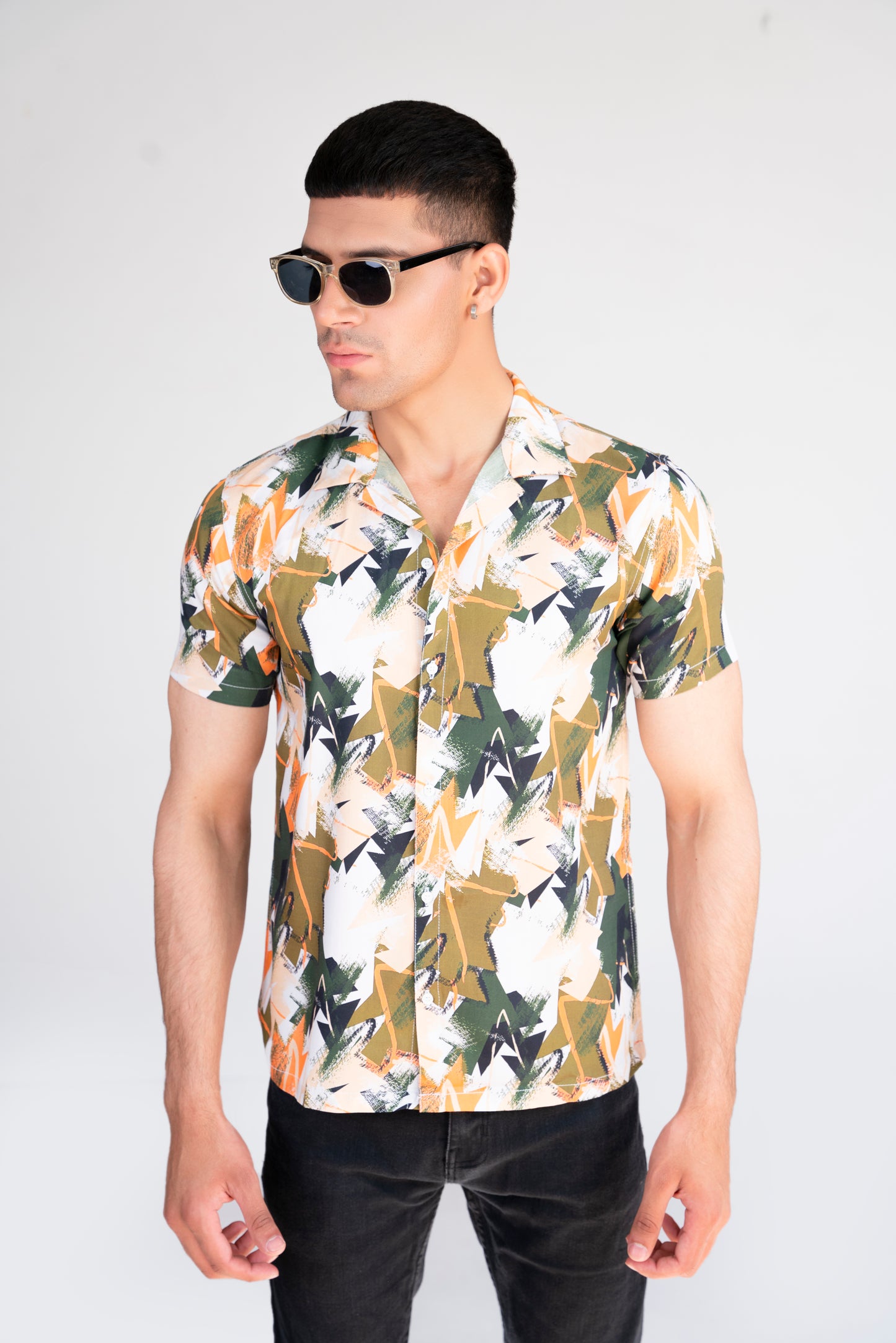 Resort collar Printed shirt