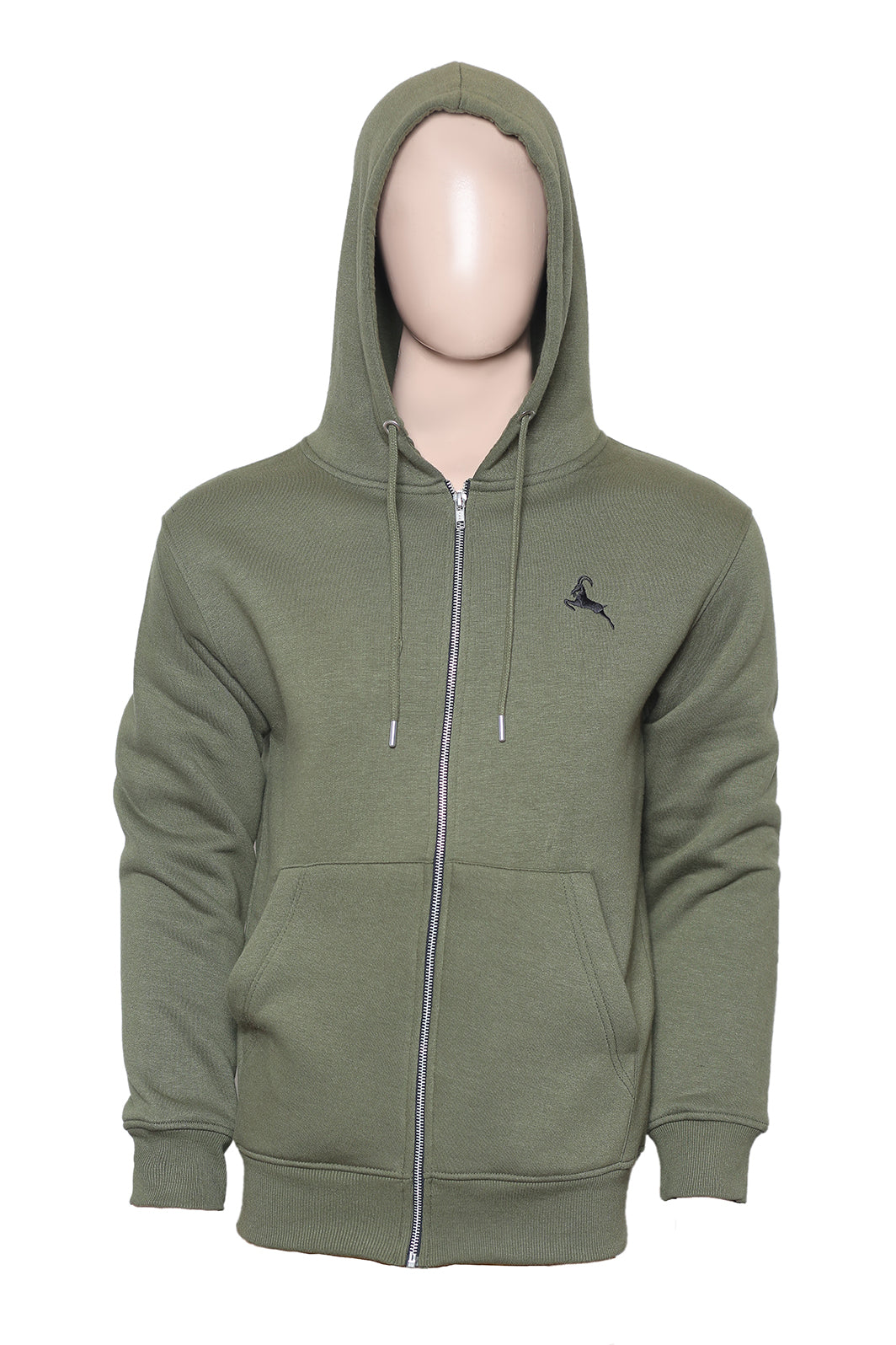 Olive Green Zipper Hoodie