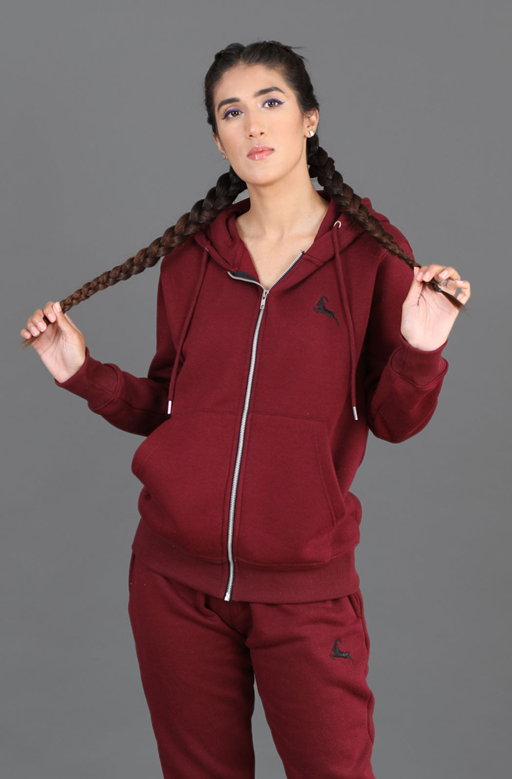 Maroon Zipper Hoodie