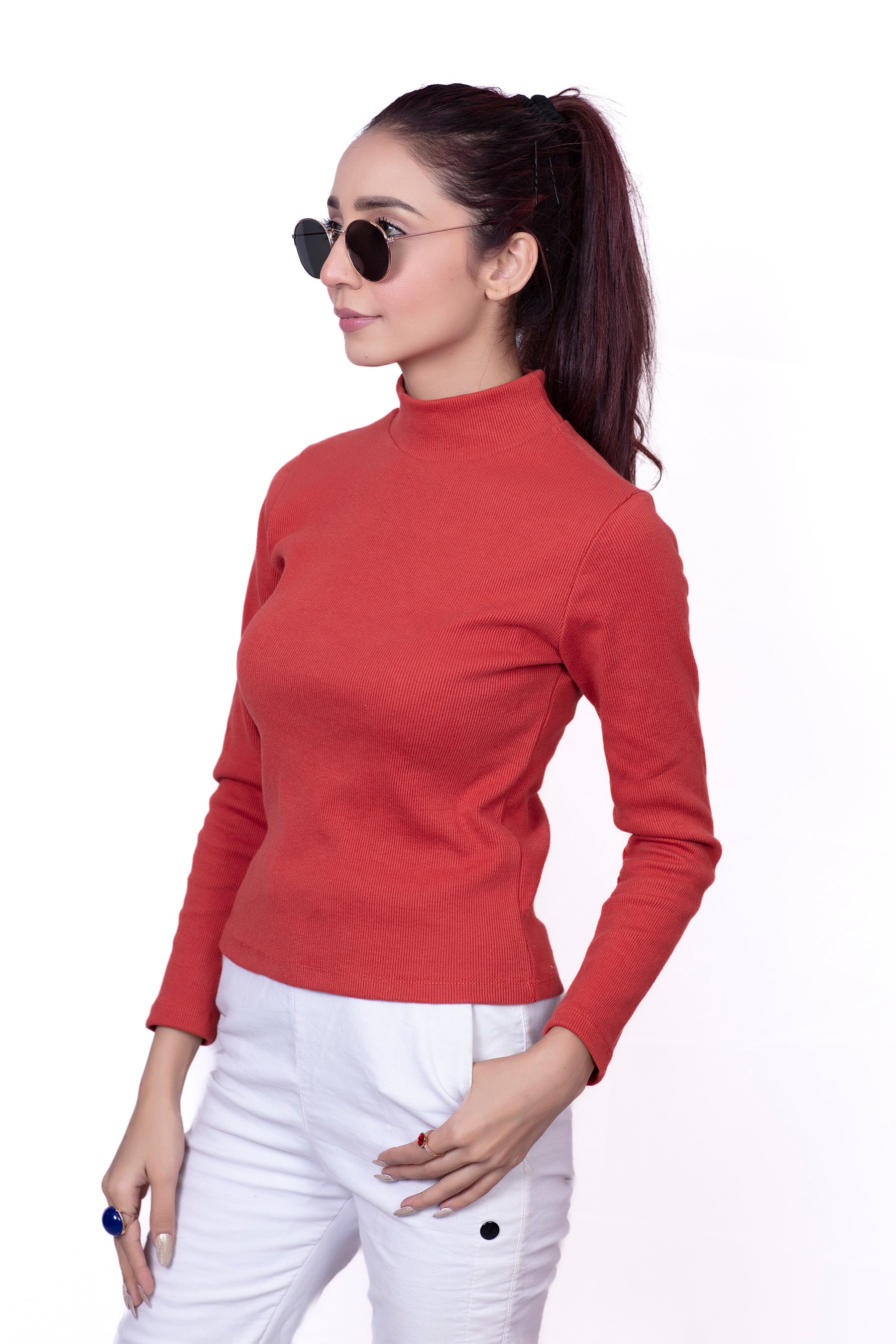 Mock Neck Coral