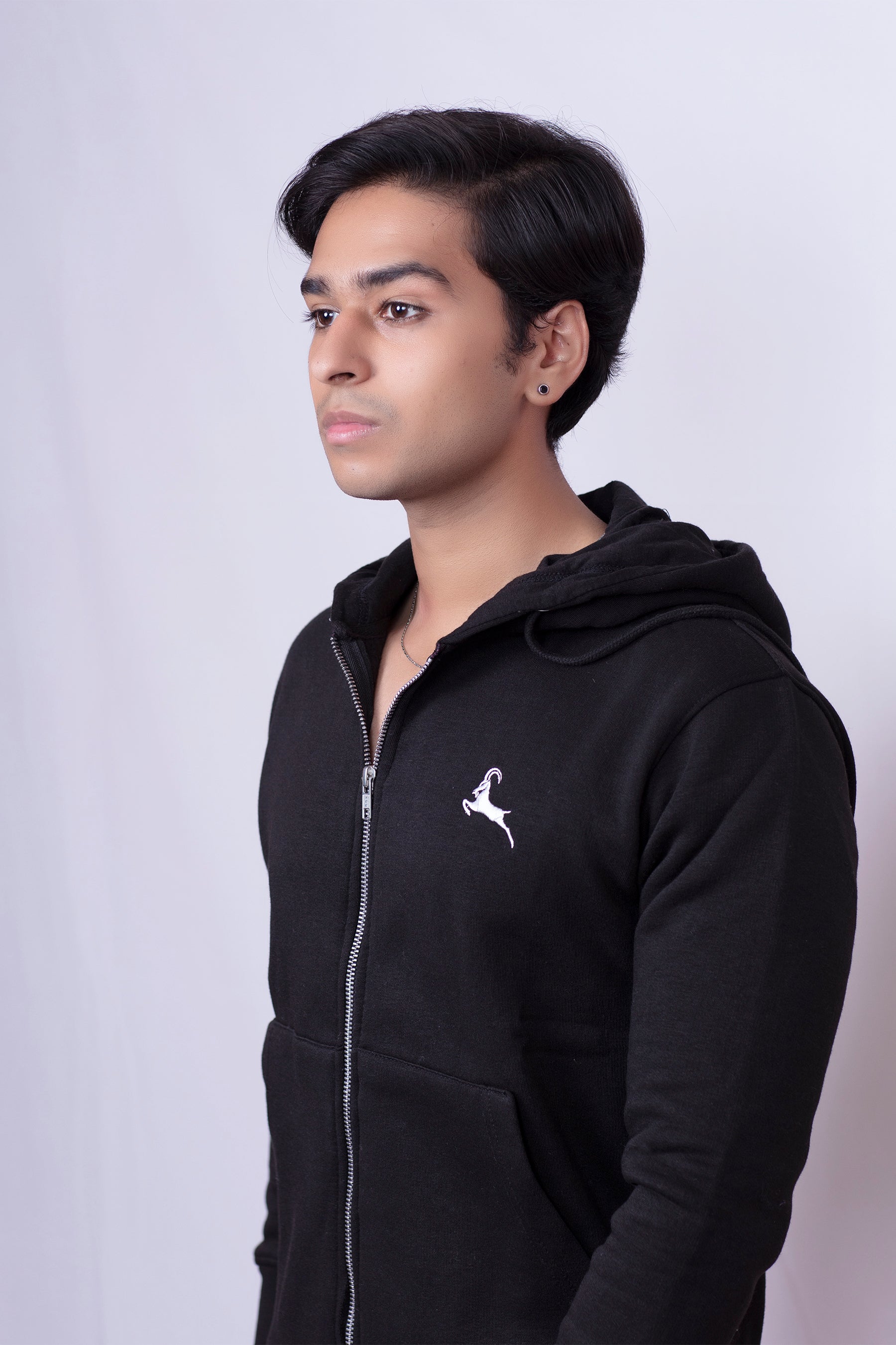 Black Zipper Hoodie