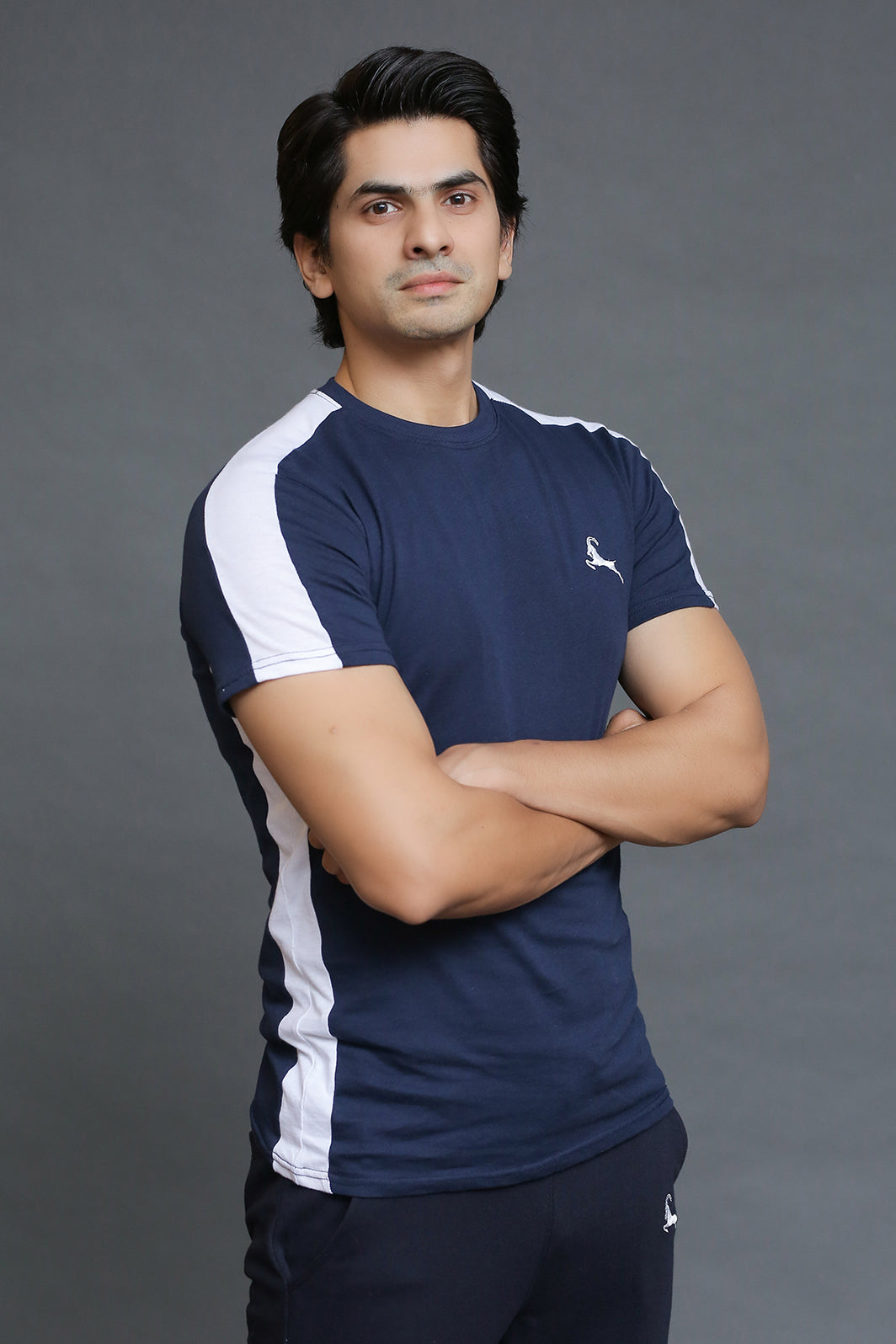 Navy Blue with White T-Shirt