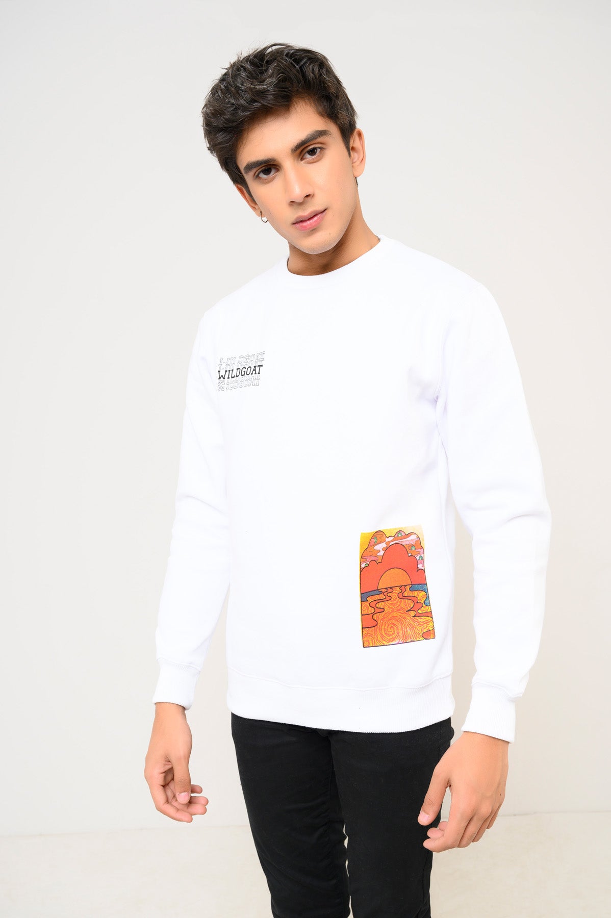 White Printed Sweatshirt