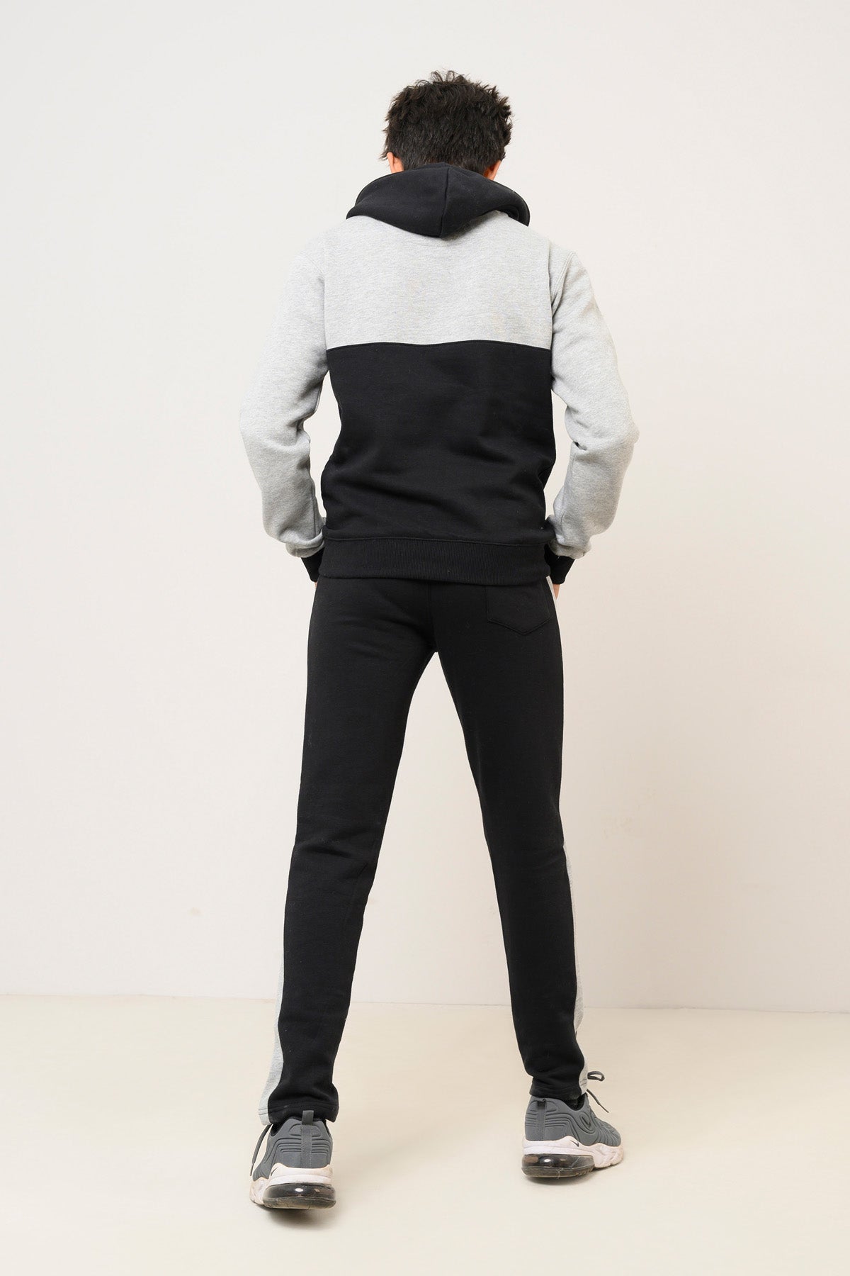 Black Grey Hoodie Track Suit