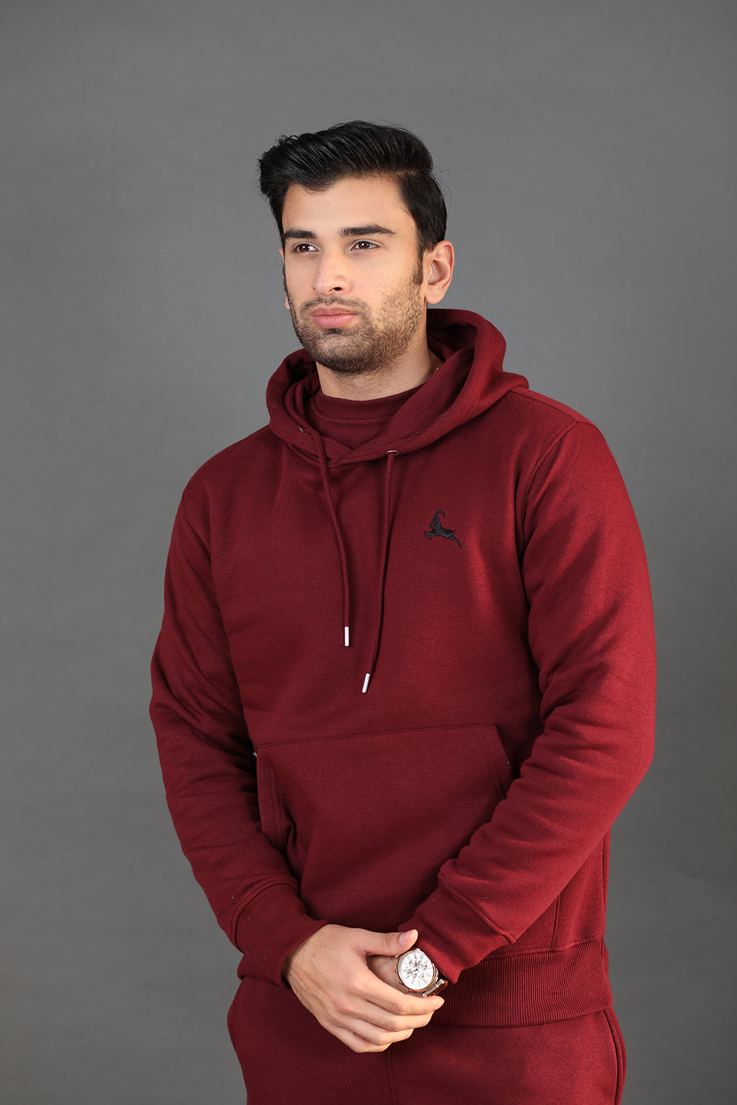 Hoodie jacket maroon best sale