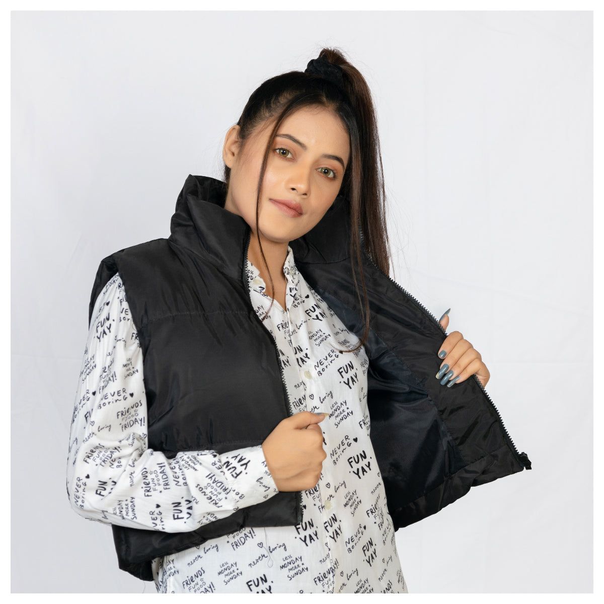 Quilted Jacket  Short Body Black