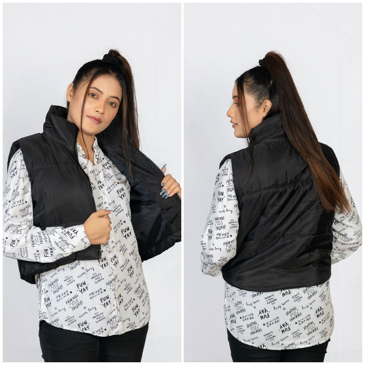 Quilted Jacket  Short Body Black