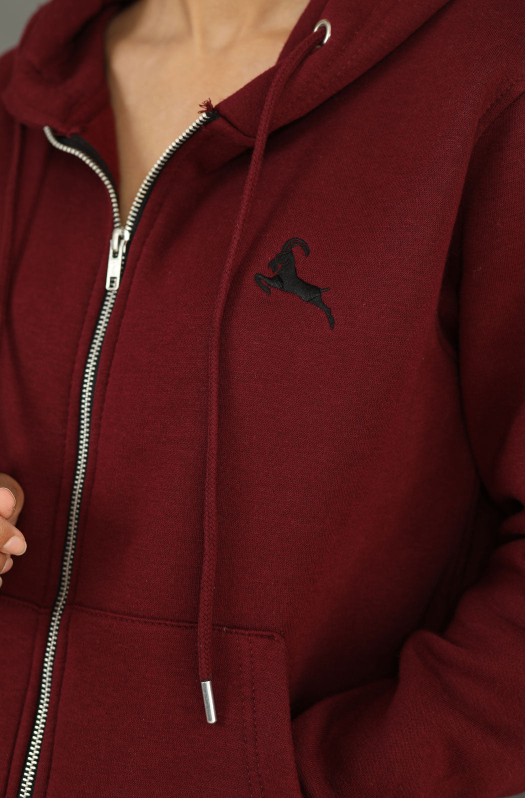 Maroon Zipper Hoodie